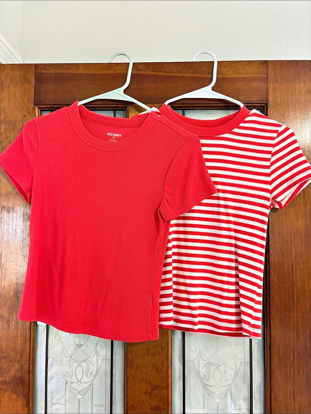 BOGO Old Navy Rib-Knit Crew-Neck T-Shirt Red Short Sleeve Tee Set